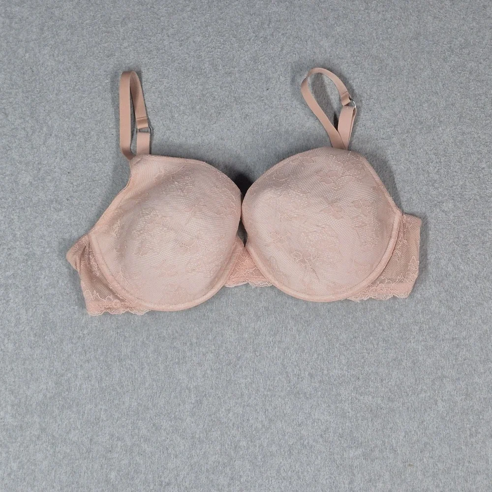 Victoria's Secret Women Bra 38D Pink Floral Demi Uplift Underwired Lace READ